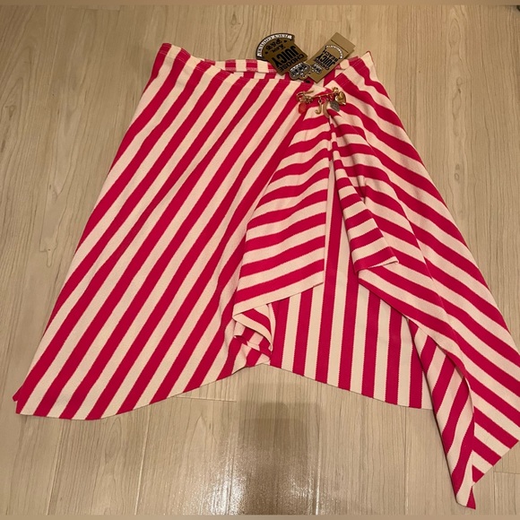 Juicy Couture RARE NWT Vintage Fuchsia Pink & White Terry Cloth Skirt Skirt💕 - Picture 6 of 10